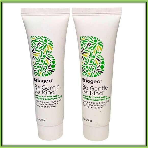 Briogeo Be Gentle, Be Kind Avocado + Kiwi Mega Moisture Mask x 2 (1oz. Each) NEW - Picture 1 of 3